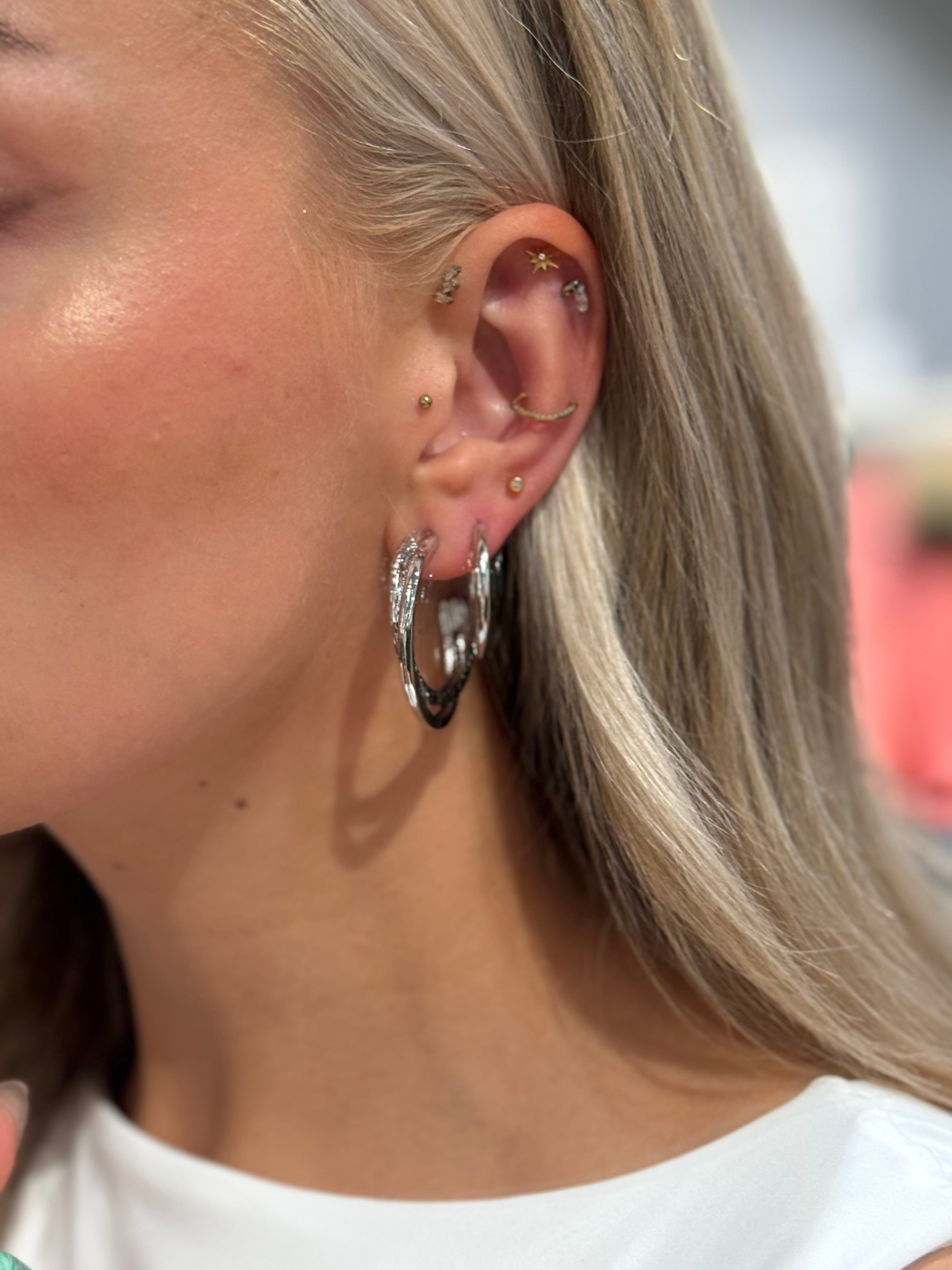 PCJULIE Earrings 2-Pack - Silver Colour